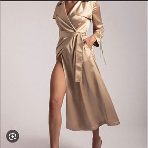 Meshki Oakley Satin Duster Coat Medium NWT**